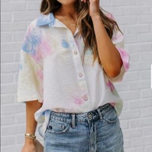 Vici tie dye button down